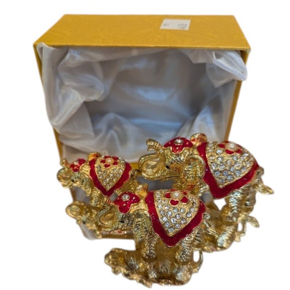 ELEPHANT TCHOTCHKE Trinket Box Set of 3 NIB